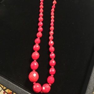 Faceted glass bead choker w Germany mark 14 inches